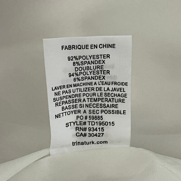 Trina Turk Blue Watercolor Floral Pinch Neck Halter Sleeveless Dress sz 12 - Picture 9 of 9